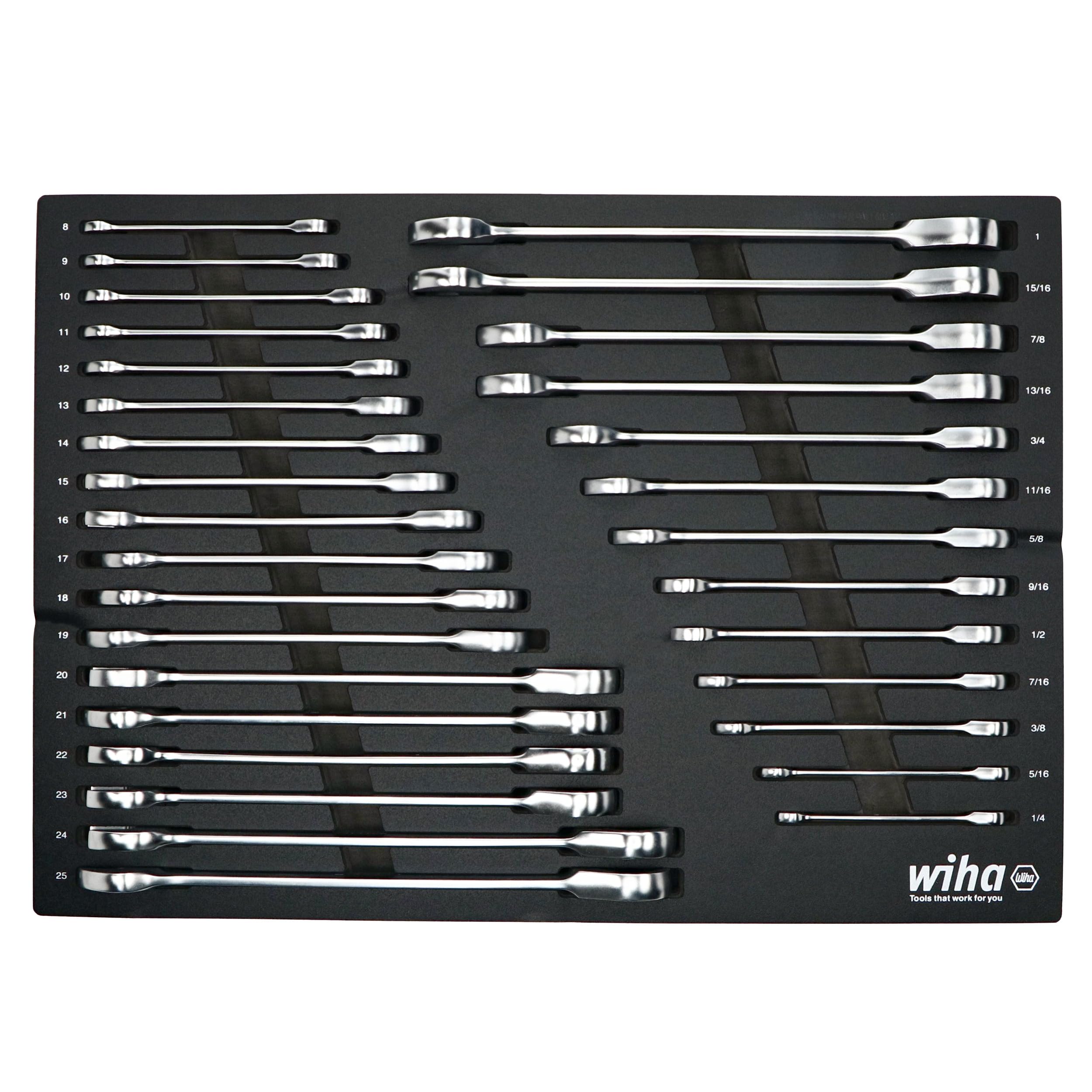 31 PIECE RATCHETING WRENCH TRAY SET  SAE AND METRIC