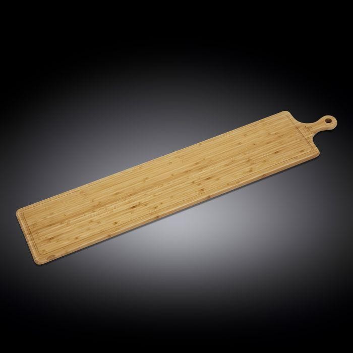 LONG SERVING BOARD WITH HANDLE, Set of 2 - 39.4" X 7.9" | 100 X 20 CM Wood