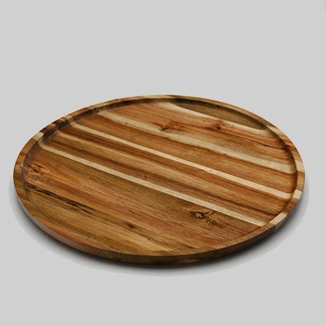 Acacia round Plate / Platter 14" Diameter  Wood