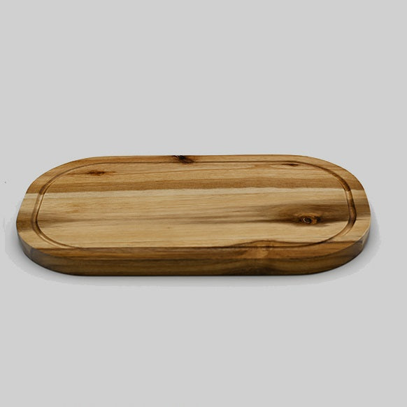 Acacia Serving Rounded cutting Board 14" X 8"  Wood