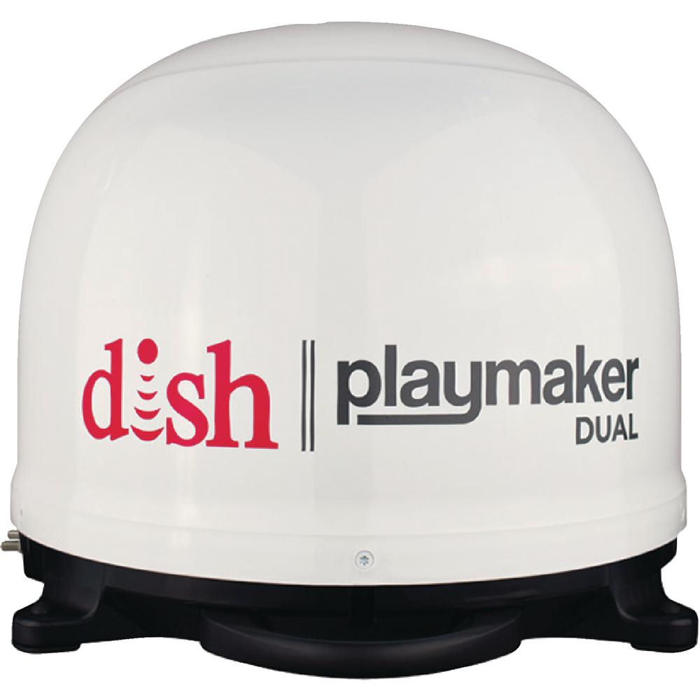 Dish Playmaker Dual With Wally Receiver Bundle, White