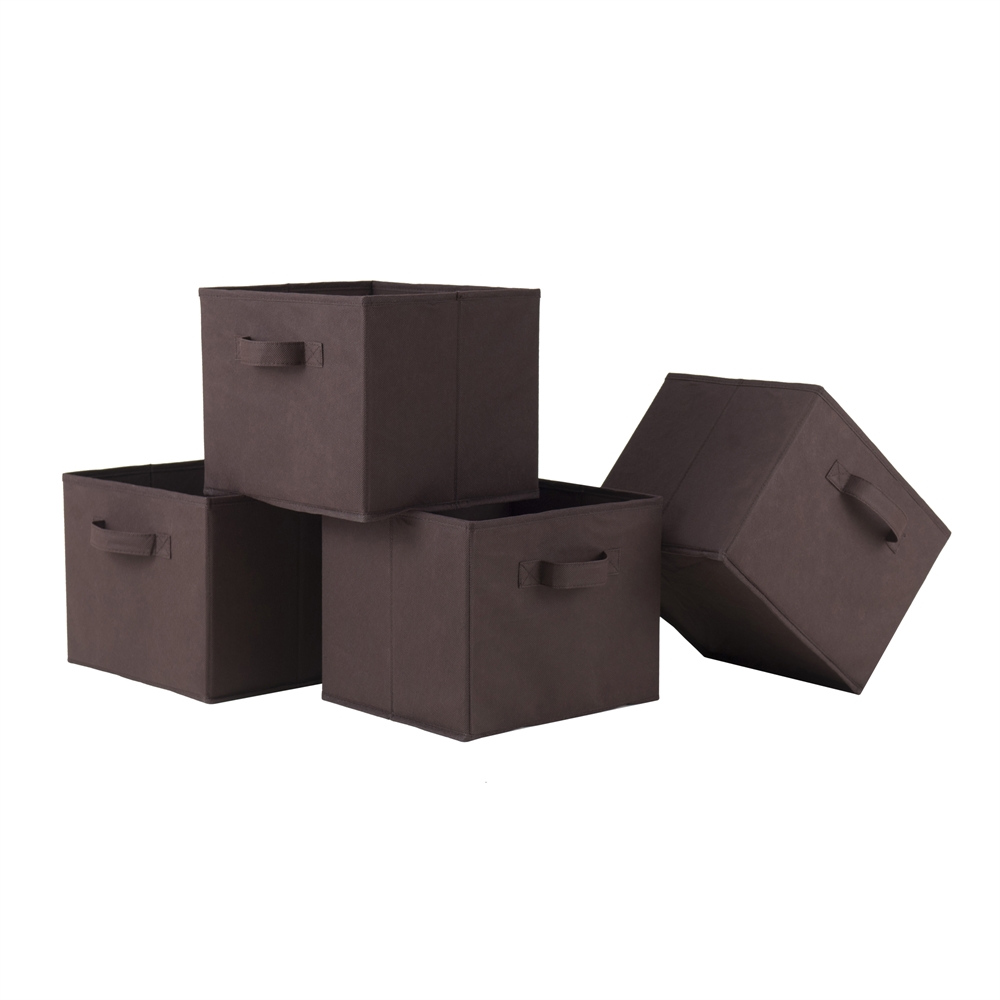 Capri Set of 4 Foldable Chocolate Fabric Baskets