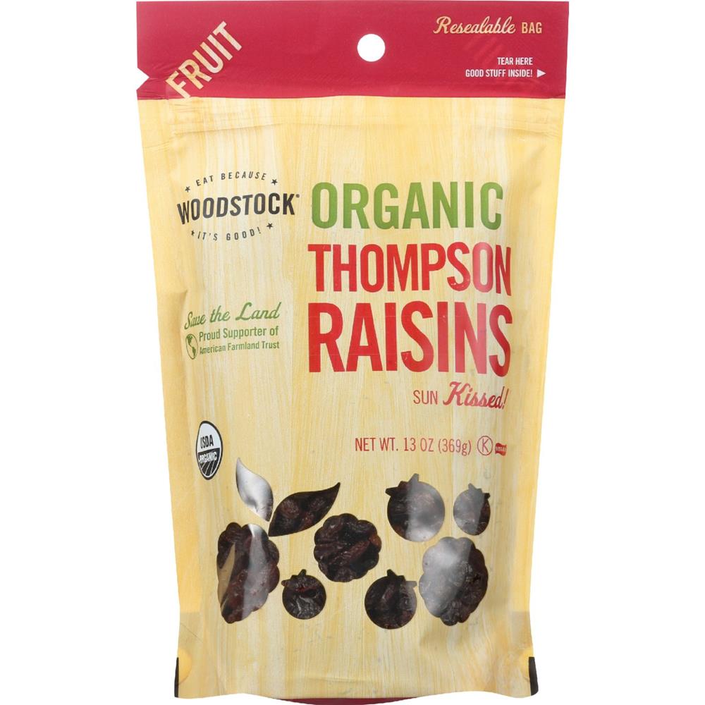 Woodstock Organic Thompson Raisins (8x13 Oz)
