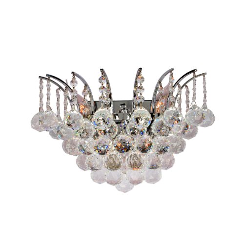 Empire Collection 3 Light Chrome Finish and Clear Crystal Wall Sconce 16