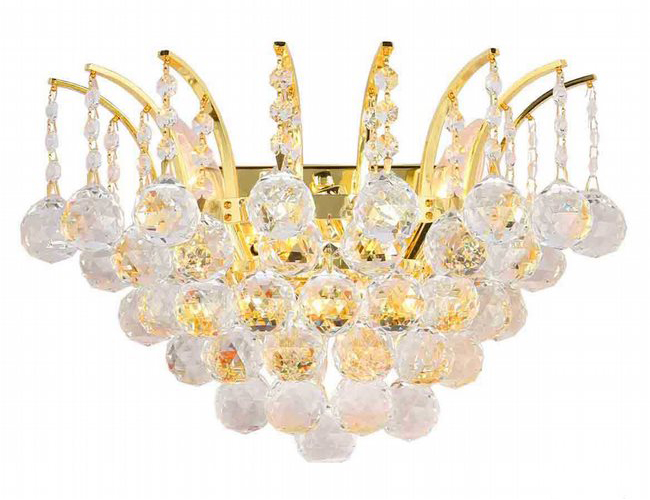 Empire Collection 3 Light Gold Finish and Clear Crystal Wall Sconce 16