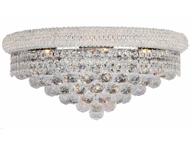Empire Collection 4 Light Chrome Finish and Clear Crystal Wall Sconce Light 20