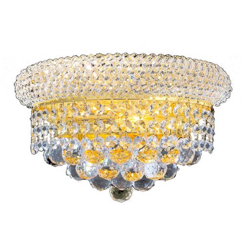 Empire Collection 2 Light Gold Finish and Clear Crystal Wall Sconce 12