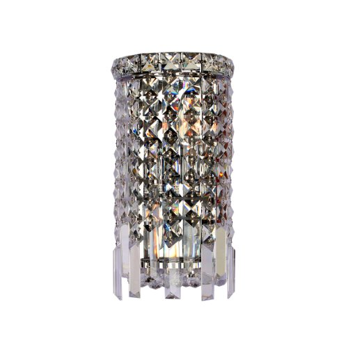Cascade Collection 2 Light Chrome Finish Crystal Rounded Wall Sconce 6