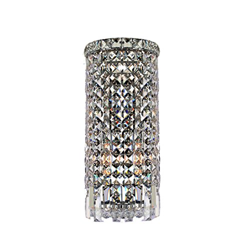 Cascade Collection 4 Light Chrome Finish Crystal Rounded Wall Sconce 8