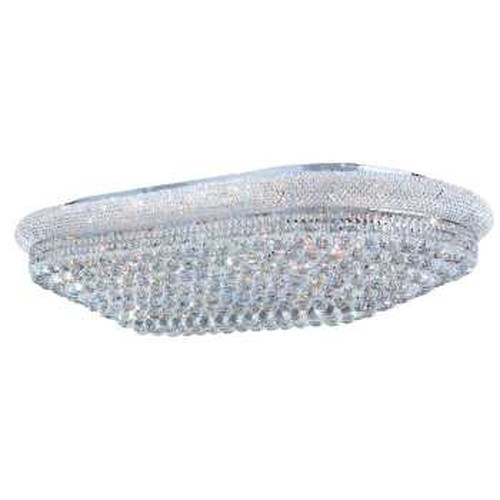 Empire Collection 28 Light Chrome Finish and Clear Crystal Flush Mount Ceiling Light 48