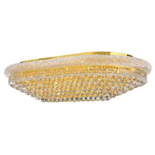 Empire Collection 28 Light Gold Finish and Clear Crystal Flush Mount Ceiling Light 48