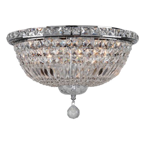 Empire Collection 6 Light Chrome Finish and Clear Crystal Flush Mount Ceiling Light 16