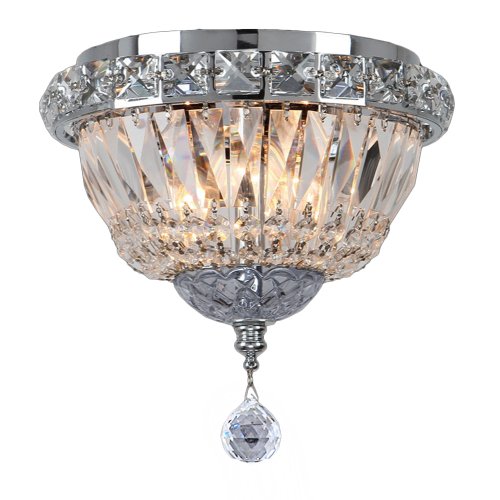 Empire Collection 3 Light Chrome Finish and Clear Crystal Flush Mount Ceiling Light 8