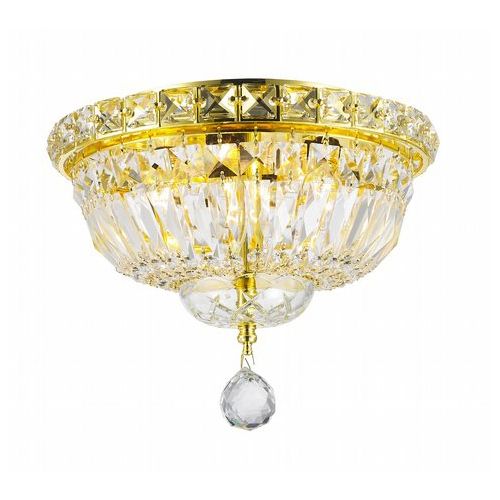 Empire Collection 4 Light Gold Finish and Clear Crystal Flush Mount Ceiling Light 10
