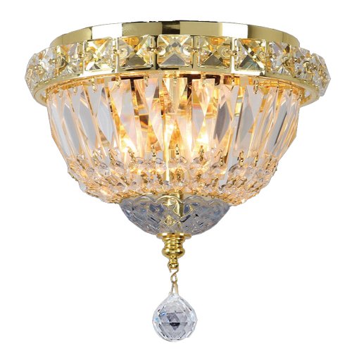 Empire Collection 3 Light Gold Finish and Clear Crystal Flush Mount Ceiling Light 8