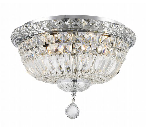 Empire Collection 4 Light Chrome Finish and Clear Crystal Flush Mount Ceiling Light 14
