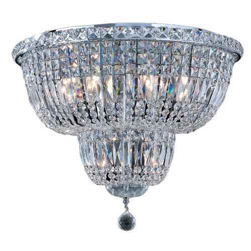 Empire Collection 10 Light Chrome Finish and Clear Crystal Flush Mount Ceiling Light 20
