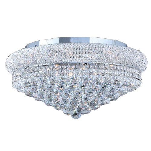 Empire Collection 12 Light Chrome Finish and Clear Crystal Flush Mount Ceiling Light 24