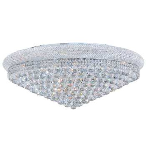 Empire Collection 20 Light Chrome Finish and Clear Crystal Flush Mount Ceiling Light 36
