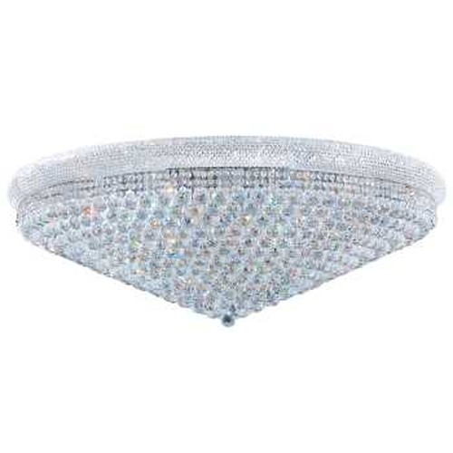 Empire Collection 33 Light Chrome Finish and Clear Crystal Flush Mount Ceiling Light 48