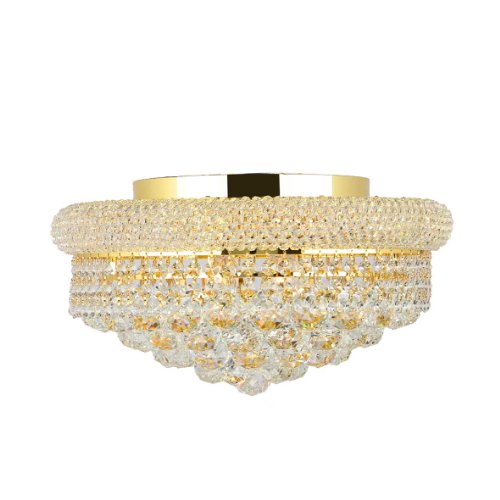 Empire Collection 8 Light Gold Finish and Clear Crystal Flush Mount Ceiling Light 16