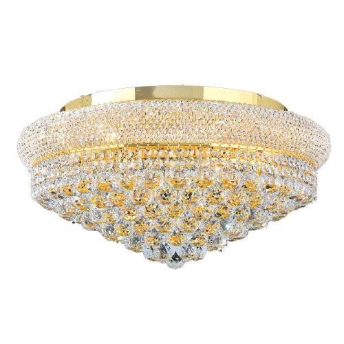 Empire Collection 12 Light Gold Finish and Clear Crystal Flush Mount Ceiling Light 24