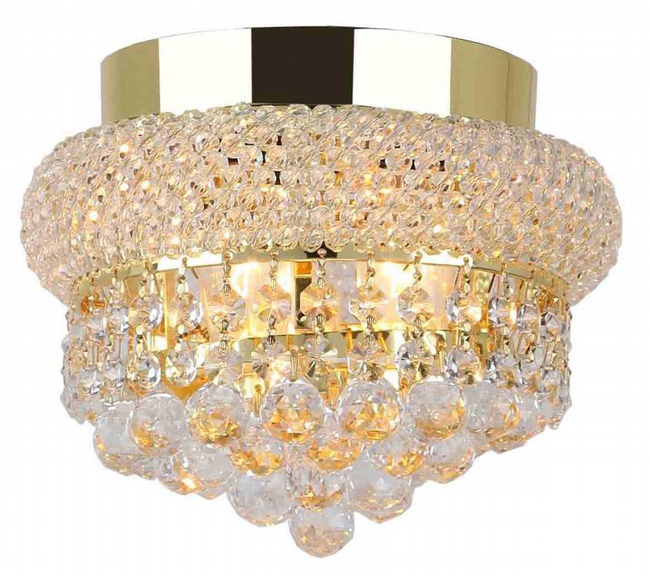 Empire Collection 3 Light Gold Finish and Clear Crystal Flush Mount Ceiling Light 8