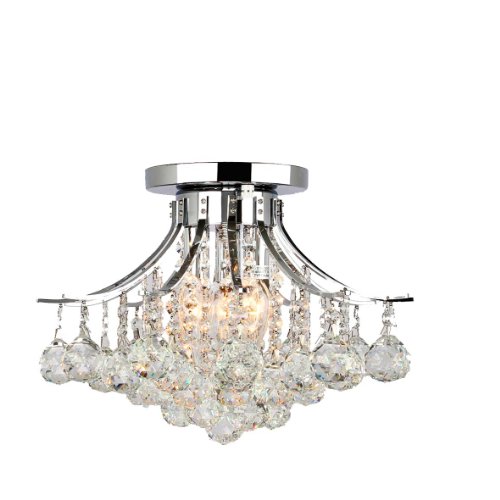 Empire Collection 3 Light Chrome Finish and Clear Crystal Flush Mount Ceiling Light 16