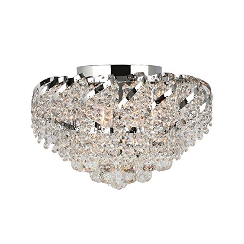 Empire Collection 6 Light Chrome Finish and Clear Crystal Flush Mount Ceiling Light 16