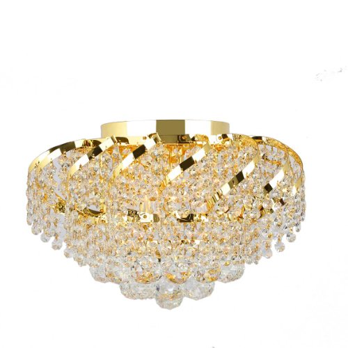 Empire Collection 6 Light Gold Finish and Clear Crystal Flush Mount Ceiling Light 16