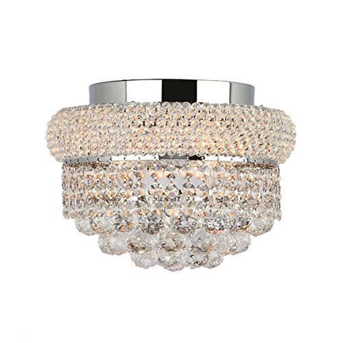 Empire Collection 4 Light Chrome Finish and Clear Crystal Flush Mount Ceiling Light 12