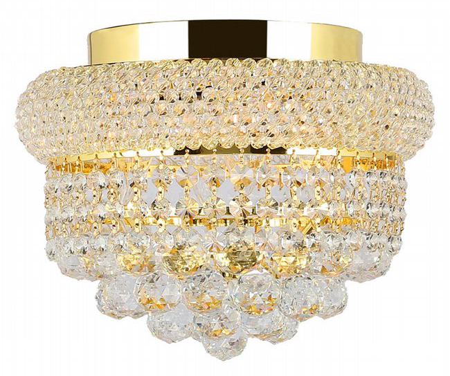 Empire Collection 4 Light Gold Finish and Clear Crystal Flush Mount Ceiling Light 12