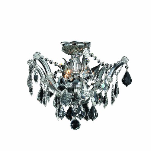 Bayou Collection 3 Light Chrome Finish and Clear Crystal Semi-Flush Mount Ceiling Light 16