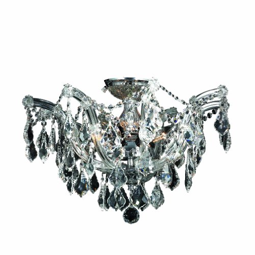 Bayou Collection 6 Light Chrome Finish and Clear Crystal Semi-Flush Mount Ceiling Light 20