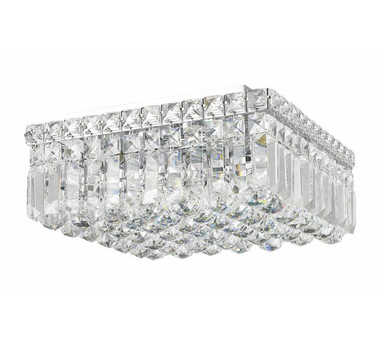 Cascade Collection 4 Light Chrome Finish and Clear Crystal Flush Mount Ceiling Light 12