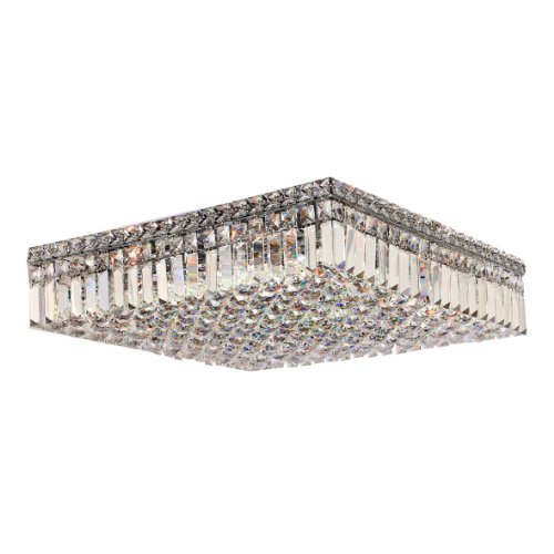 Cascade Collection 12 Light Chrome Finish and Clear Crystal Flush Mount Ceiling Light 20