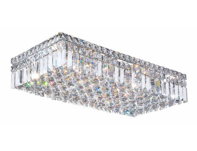 Cascade Collection 6 Light Chrome Finish and Clear Crystal Flush Mount Ceiling Light 24