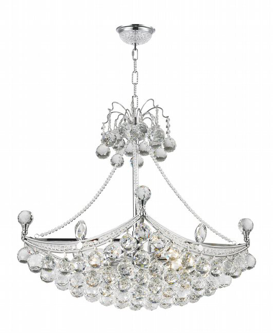 Empire Collection 6 Light Chrome Finish Crystal Umbrella Chandelier 24