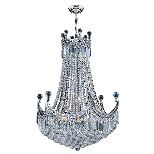 Empire Collection 18 Light Chrome Finish Crystal Chandelier 24
