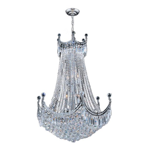 Empire Collection 24 Light Chrome Finish Crystal Chandelier 30