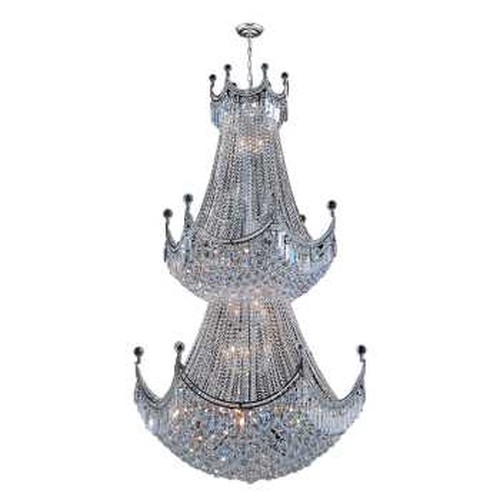 Empire Collection 51 Light Chrome Finish Crystal Chandelier 36