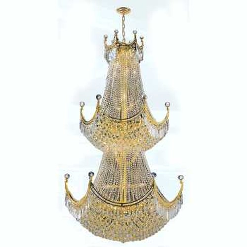Empire Collection 51 Light Gold Finish Crystal Chandelier 36