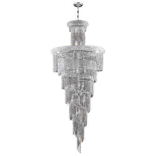 Empire Collection 28 Light Chrome Finish Crystal Spiral Cascading Chandelier 30