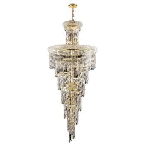 Empire Collection 28 Light Gold Finish Crystal Spiral Cascading Chandelier 30