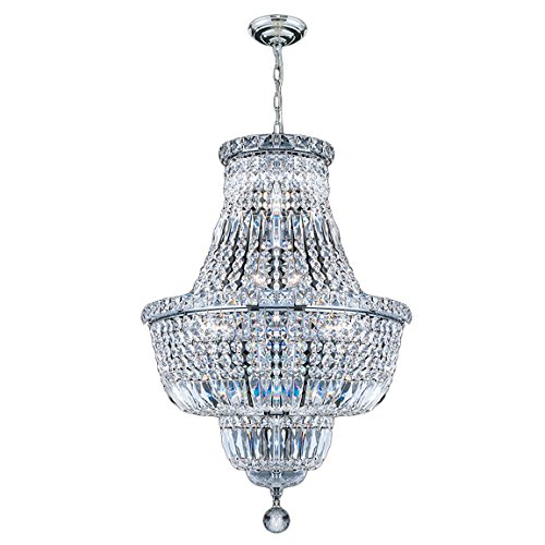 Empire Collection 12 Light Chrome Finish Crystal Chandelier 18