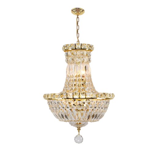 Empire Collection 6 Light Gold Finish Crystal Chandelier 12