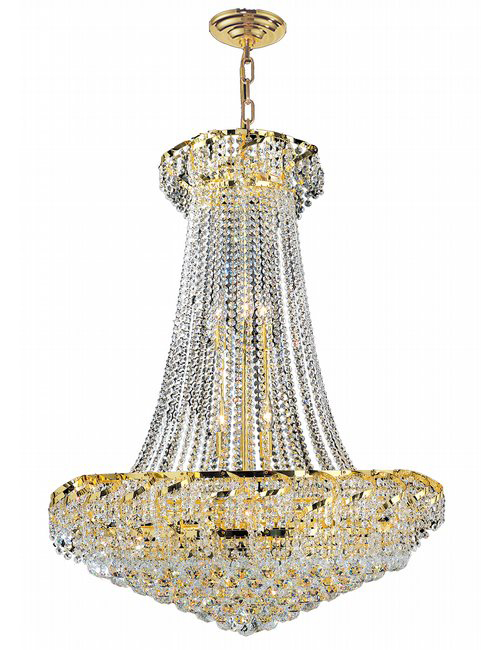 Empire Collection 18 Light Gold Finish Crystal Chandelier 30