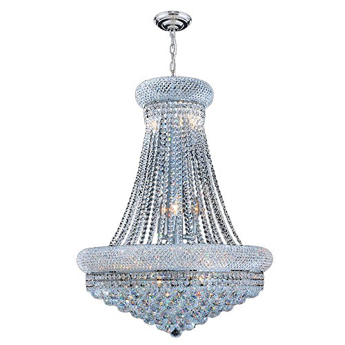 Empire Collection 14 Light Chrome Finish Crystal Chandelier 24