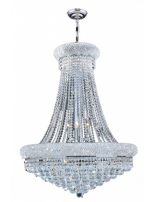 Empire Collection 14 Light Chrome Finish Crystal Chandelier 28