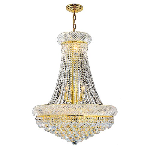 Empire Collection 14 Light Gold Finish Crystal Chandelier 24